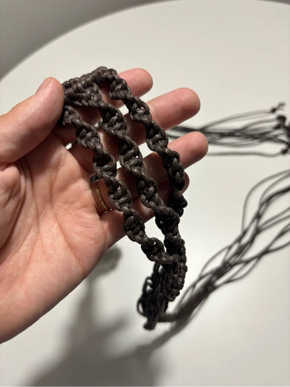 Boho Macrame Cord Belt With Wooden Beads